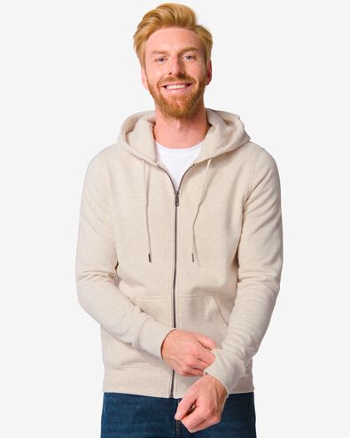 herenvest met capuchon beige