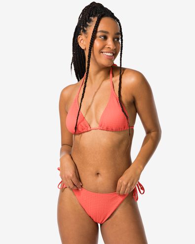 dames bikinibroekje strik koraal