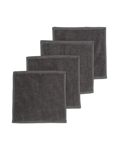 gezichtsdoekjes 30x30 zware kwaliteit grijs - 4 stuks
