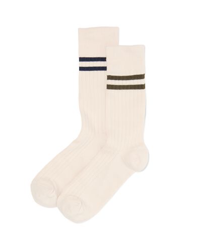 heren sokken met katoen - 2 paar beige
