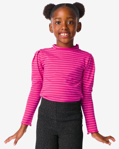 kinder t-shirt met glitterstrepen roze