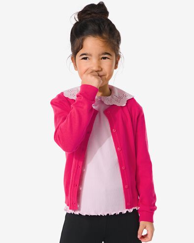 kindervest gebreid roze