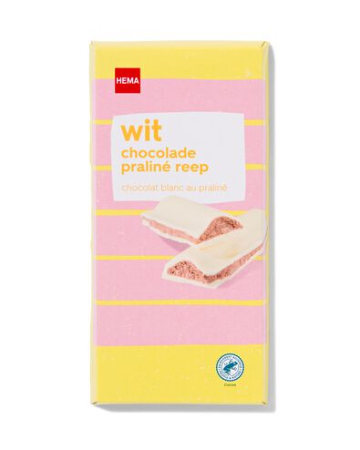 chocoladereep wit pralin&eacute; 200gram