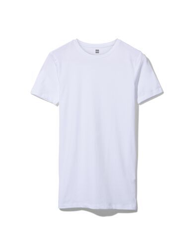 heren t-shirt slim fit o-hals extra lang wit