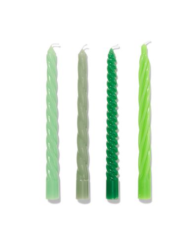 kaarsen met twist &Oslash;2x25 groen - 4 stuks
