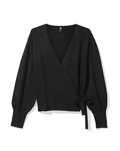 dames wikkelvest Lana met glitters zwart