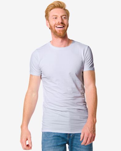 heren t-shirt slim fit o-hals extra lang wit