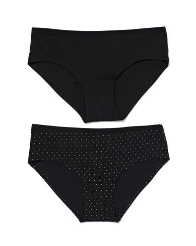 dames hipsters stretch katoen - 2 stuks zwart