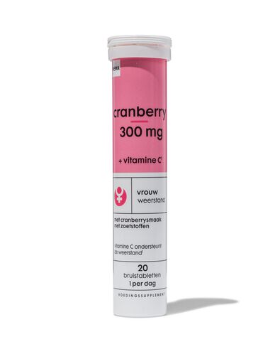 cranberry 300mg + vitamine C bruistabletten - 20 stuks