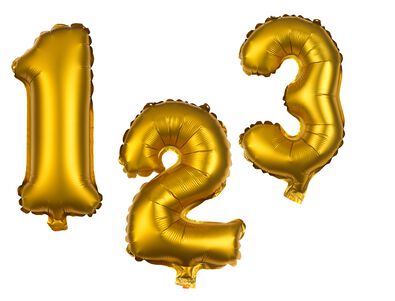 folieballon cijfers 0-9 goud