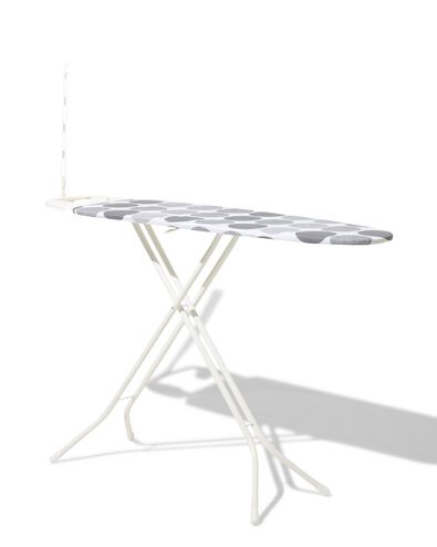 strijkplank 120x38x75-97cm met overtrek grijze cirkels