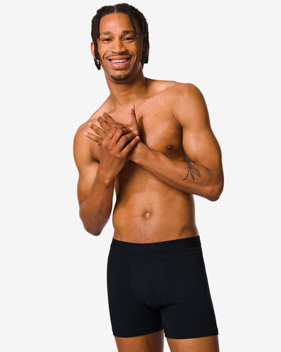 herenboxers lang - 3 stuks blauw