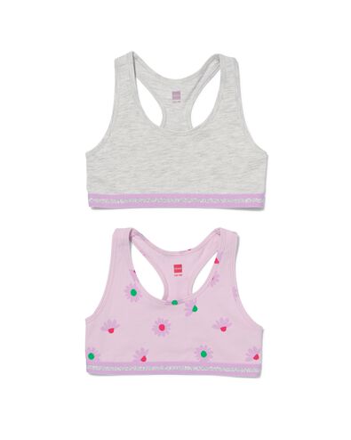 kinder croptops stretch katoen - 2 stuks lila