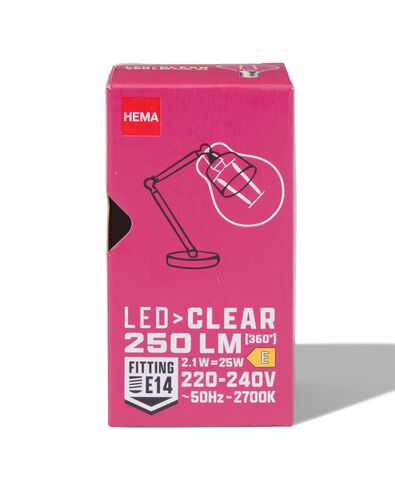 led kogel clear E14 2.1W 250lm