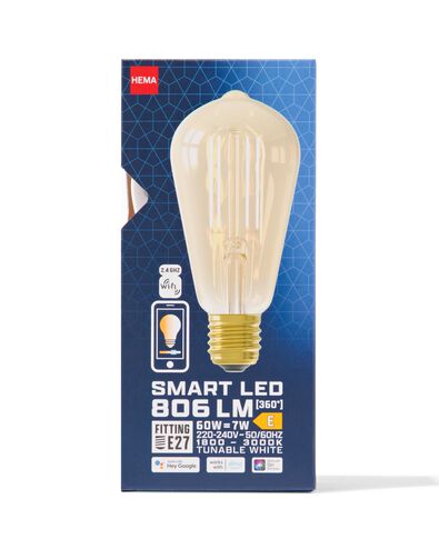 led smart edison goud E27 7W 806lm st64