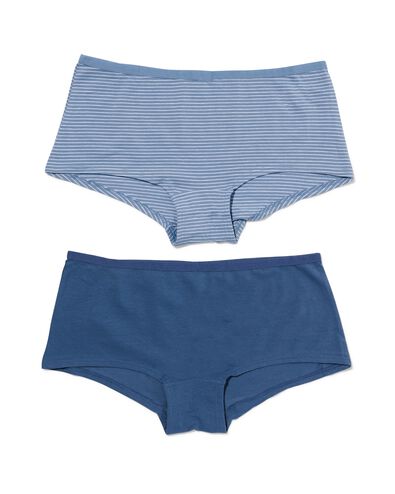 dames shorties stretch katoen  - 2 stuks blauw