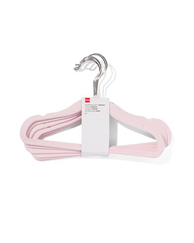 kledinghanger klein velours roze - 6 stuks