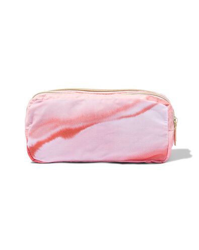 etui met dubbele rits marmer roze