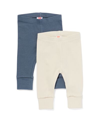 baby meegroei leggings rib - 2 stuks ecru