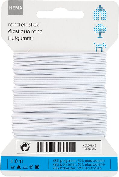 rond elastiek 10m wit