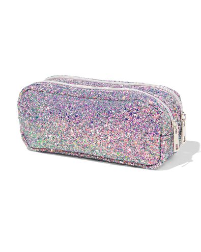etui met dubbele ritsen glitters