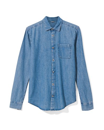 herenoverhemd denim  blauw