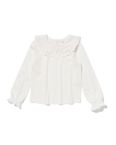 kinder t-shirt met broderie gebroken wit