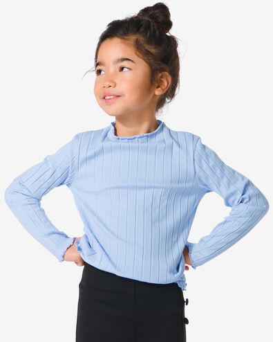 kinder t-shirt met ribbels lichtblauw