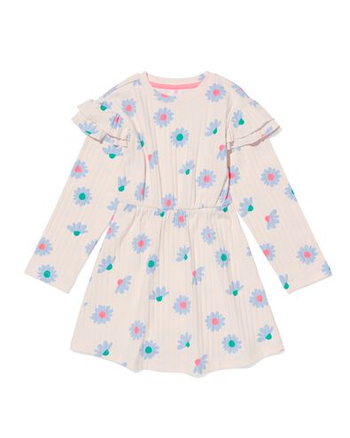 kinderjurk met ruffle gebroken wit