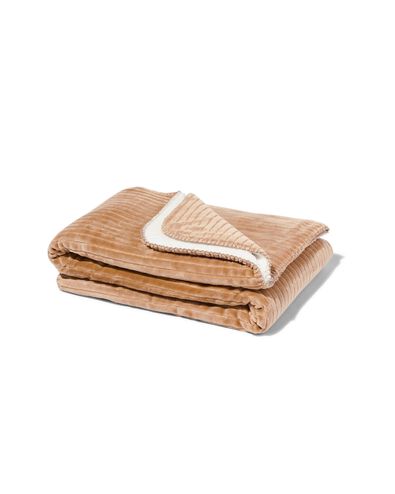 woonplaid fleece/sherpa 130x150 bruin