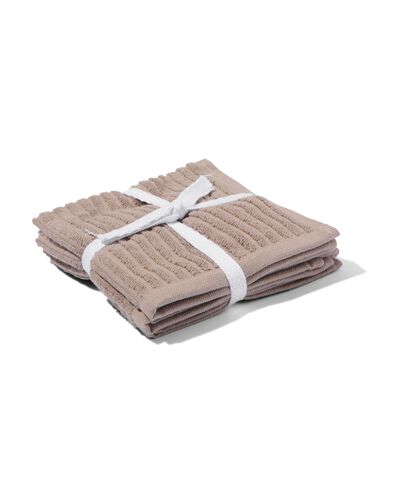 vaatdoekjes 30x30 katoen bruin - 3 stuks
