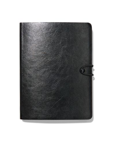 notitieboek gelinieerd PU zwart 12.8x17.8