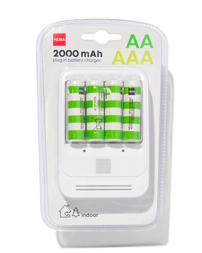 batterijlader inclusief 4 AA batterijen