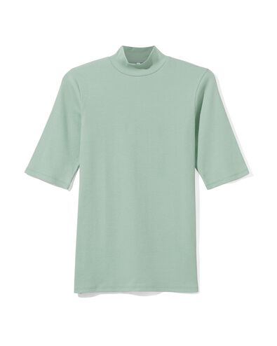 dames t-shirt Clara rib grijs