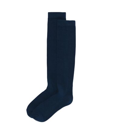 dames kniekousen - 2 paar donkerblauw