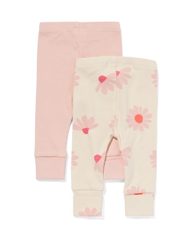 baby meegroei leggings rib - 2 stuks ecru