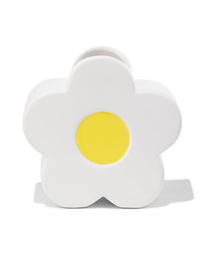 vaas mat aardewerk bloem wit 16.5cm