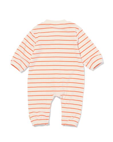 newborn jumpsuit rib met strepen ecru