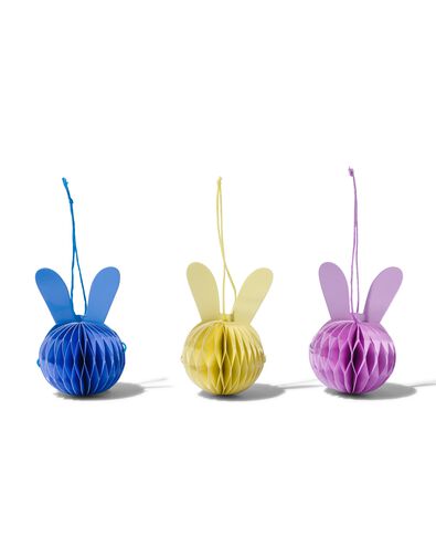 honeycomb paaskonijn papier 6cm - 3 stuks