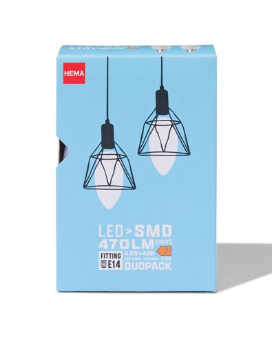 led kaars smd E14 4.9w 470lm - 2 stuks