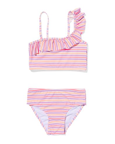 kinder bikini asymmetrisch met strepen multi