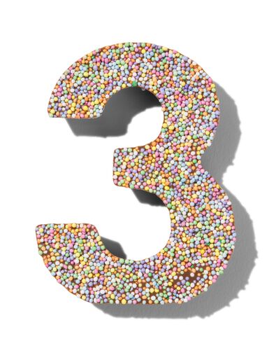 chocolade feestcijfer 3 met discodip