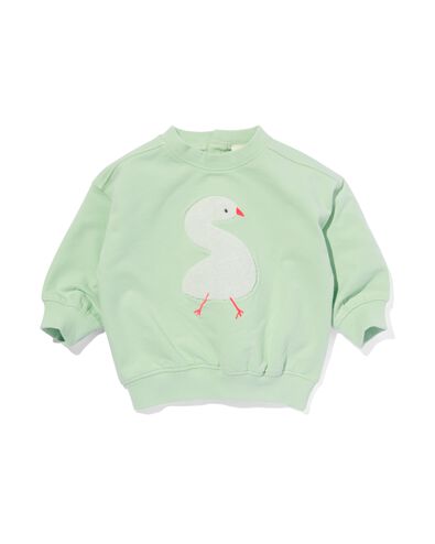 babysweater met badstof gans mintgroen