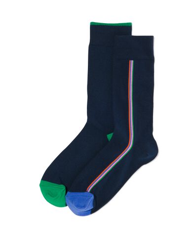 heren sokken met katoen - 2 paar donkerblauw