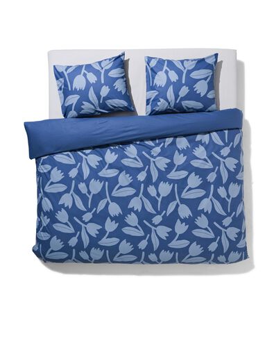 dekbedovertrek zacht katoen 240x220 tulp blauw