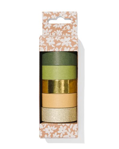 washi tape in bewaardoos - 5 stuks