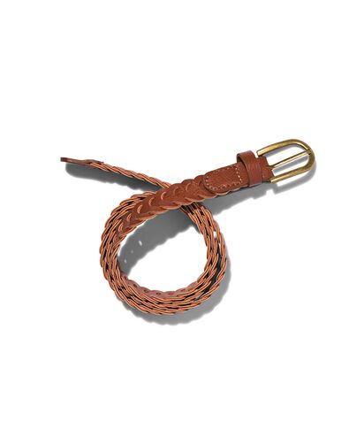 gevlochten dames riem 2cm bruin