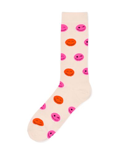 sokken met katoen smile beige