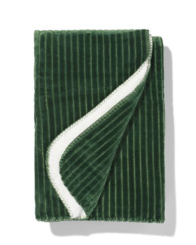 woonplaid fleece/sherpa 130x150 groen