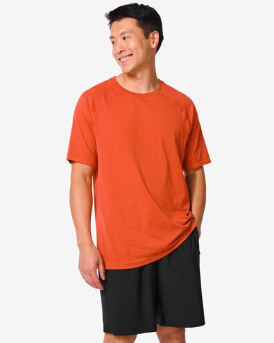 naadloos heren sportshirt oranje